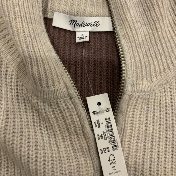 Madewell Glenbrook Half-Zip Pullover Sweater in Colorblock Women’s Size Large - Picture 9 of 10
